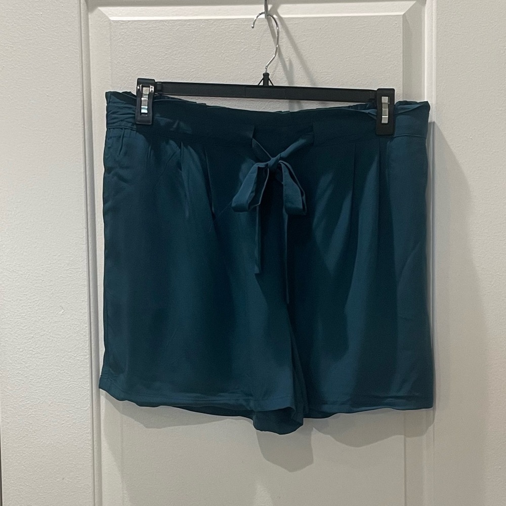NEW…DR2 by Daniel Rainn Tie Front Teal Shorts - Picture 3 of 4